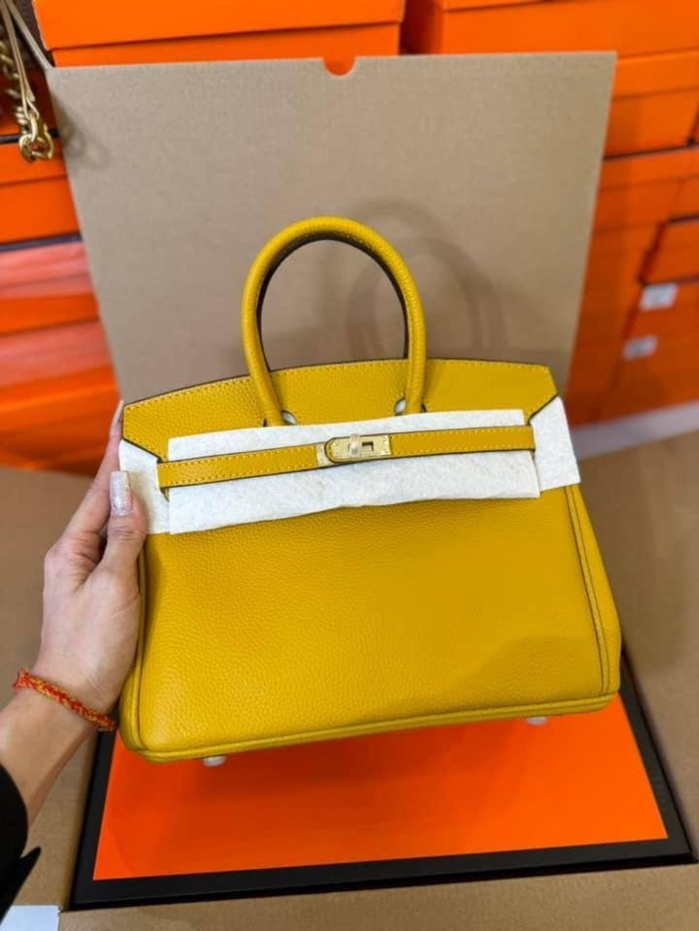 Yellow Leather Top-Handle Satchel - Luxury Style